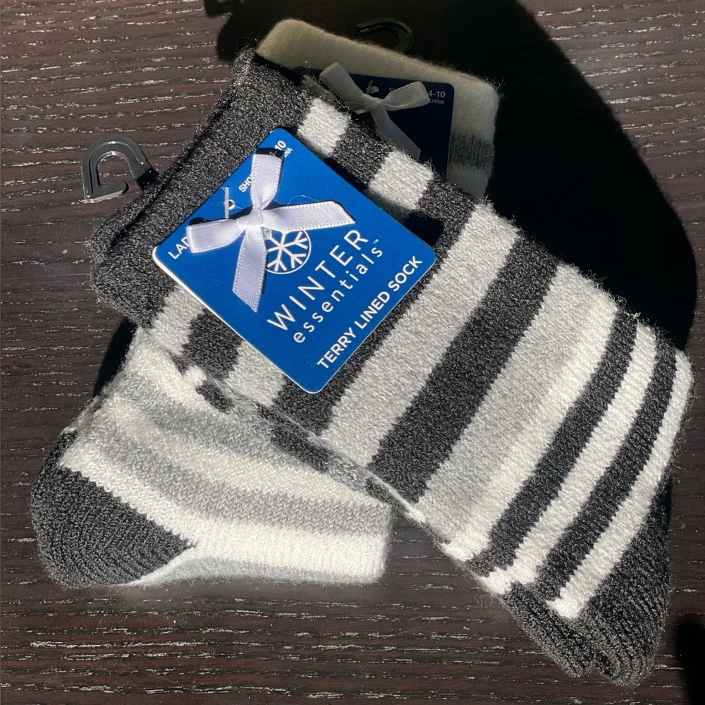 Cozy Terry Lined Socks Bundle (2 Pairs) — Winter Essentials